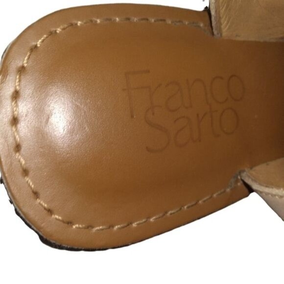 Franco Sarto Morale Beige Leather Gladiator Sandals - Picture 5 of 8